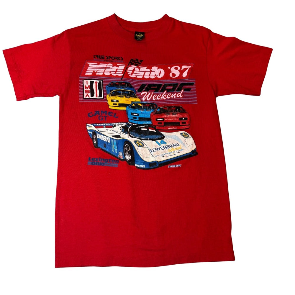 Vintage 1987 Mid-Ohio IROC Weekend tee front