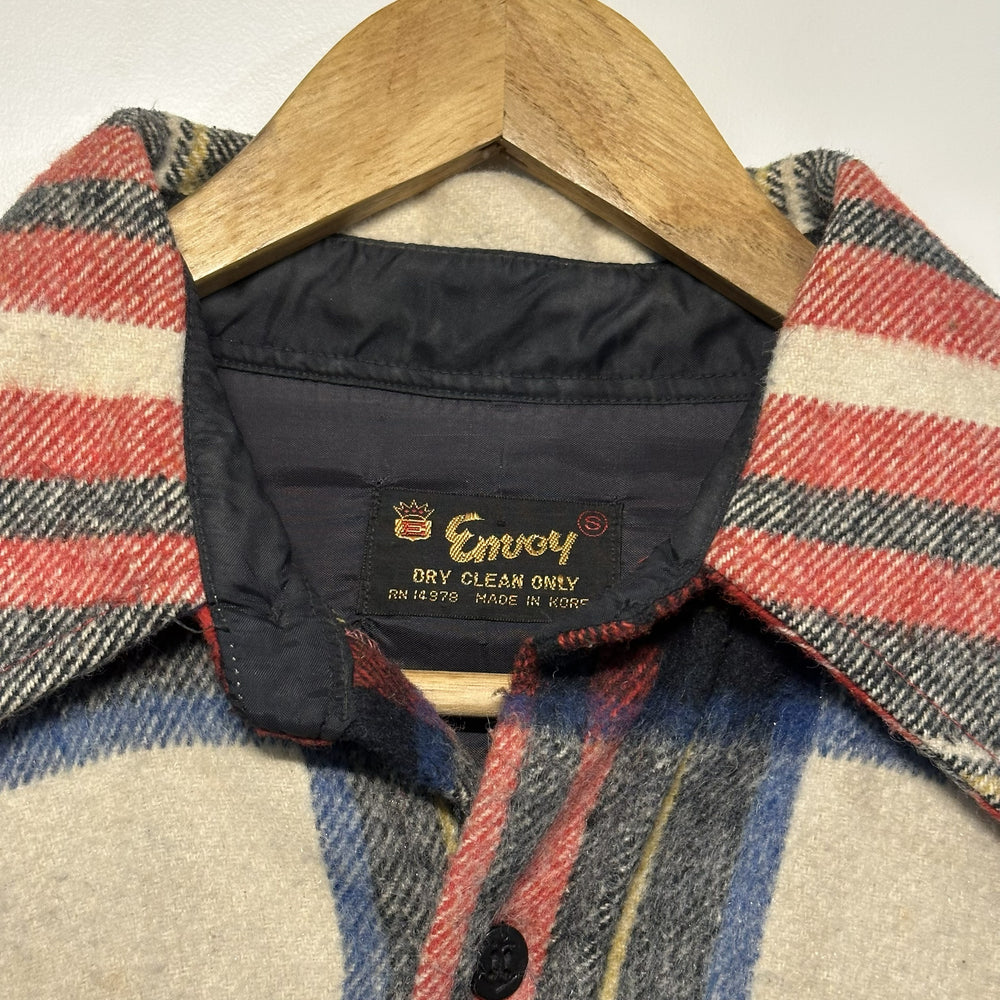 70s Envoy Plaid Wool CPO Shirt Jacket