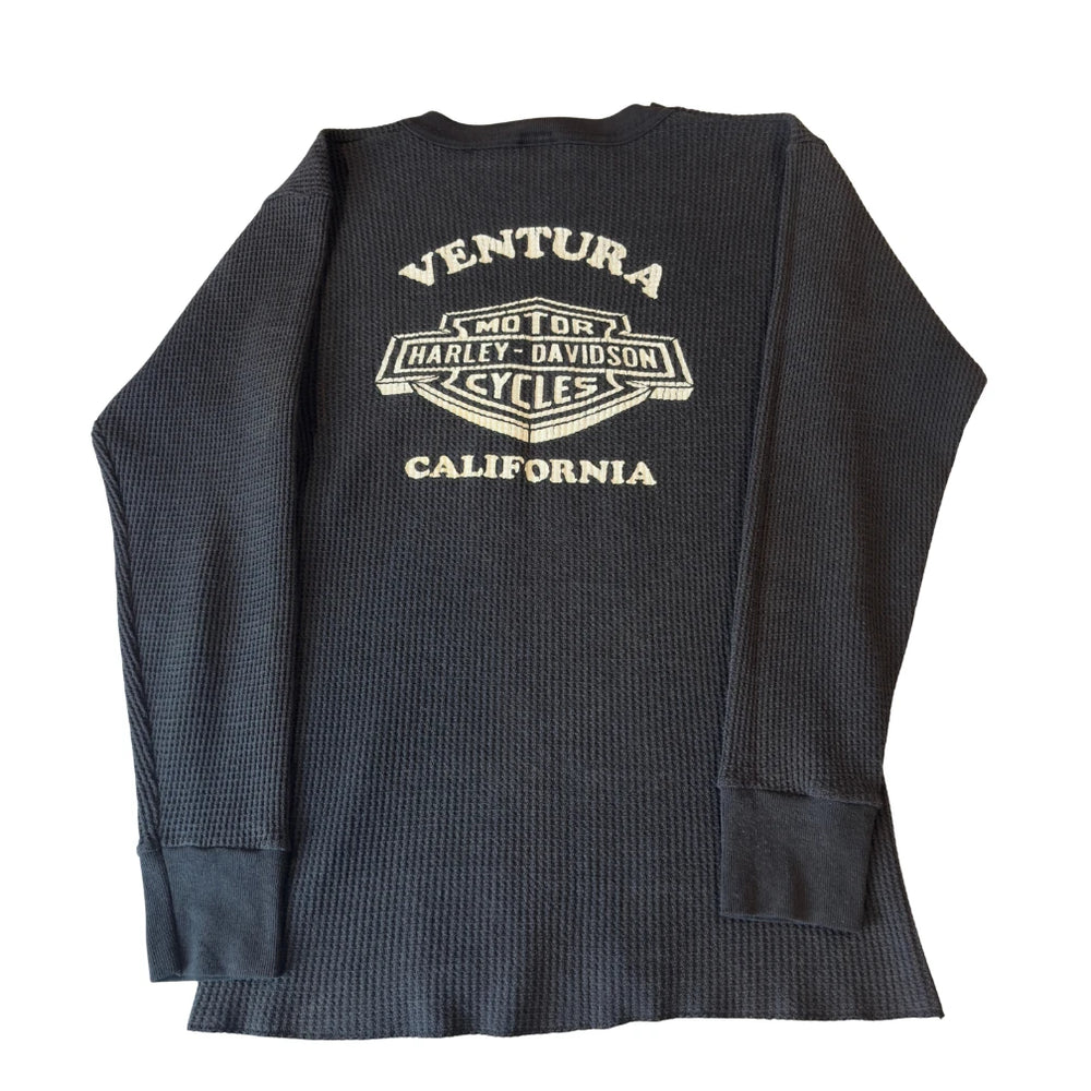 Women's vintage Harley-Davidson thermal, back with Ventura California logo